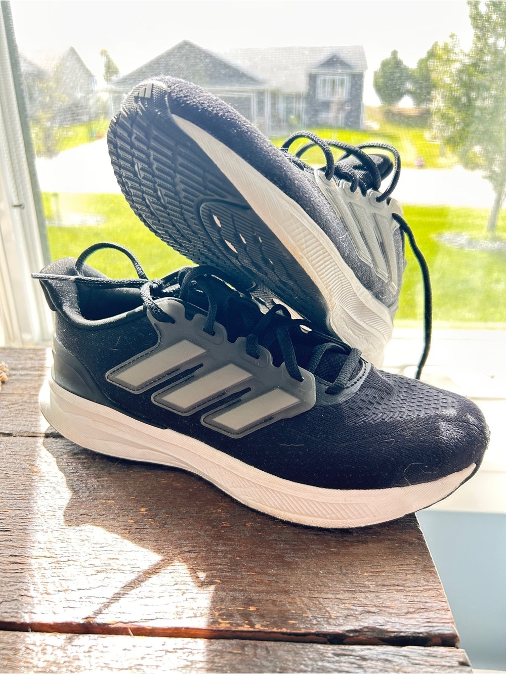 adidas Black and White Men's Athletic Running Shoes